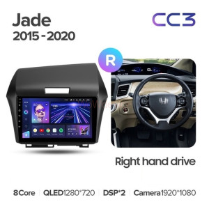 Штатная магнитола Teyes CC3 6/128 Honda Jade (2015-2020) Правый руль