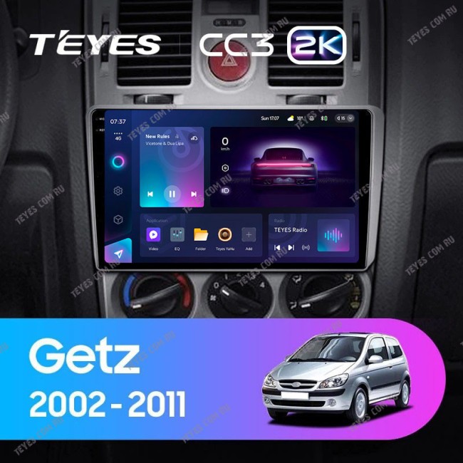 Штатная магнитола Teyes CC3 2K 4/64 Hyundai Getz (2002-2011) F2