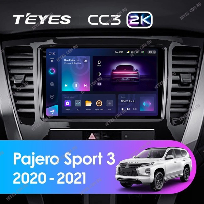 Штатная магнитола Teyes CC3 2K 4/64 Mitsubishi Pajero Sport 3 (2020-2021)