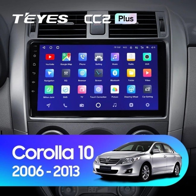 Штатная магнитола Teyes CC2 Plus 4/64 Toyota Corolla 10 E140 E150 (2006-2013) Тип-A