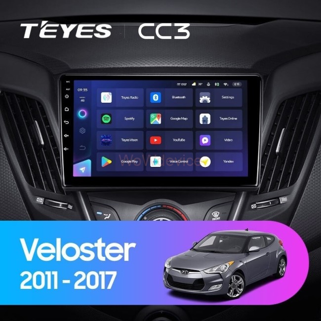 Штатная магнитола Teyes CC3 6/128 Hyundai Veloster FS (2011-2017) Тип-А