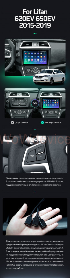 Штатная магнитола Teyes SPRO Plus 4/64 Lifan 650EV (2015-2019)