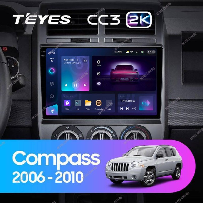 Штатная магнитола Teyes CC3 2K 3/32 Jeep Compass 1 MK (2006-2010)