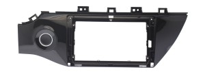 Рамка магнитолы 9.0" (цв.Глянцевый Черный) для KIA Rio, K2, KX Cross 2017-2020 Левый руль