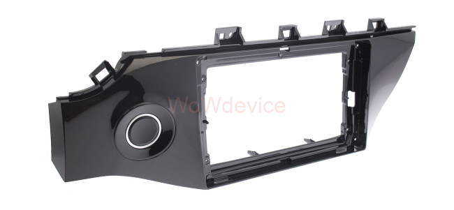 Рамка магнитолы 9.0" (цв.Глянцевый Черный) для KIA Rio, K2, KX Cross 2017-2020 Левый руль