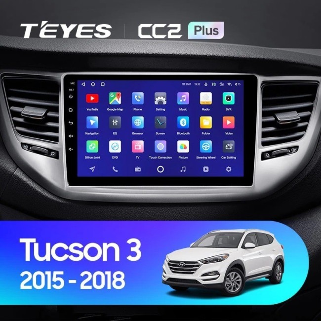Штатная магнитола Teyes CC2 Plus 4/64 Hyundai Tucson 3 (2015-2018) Тип-A