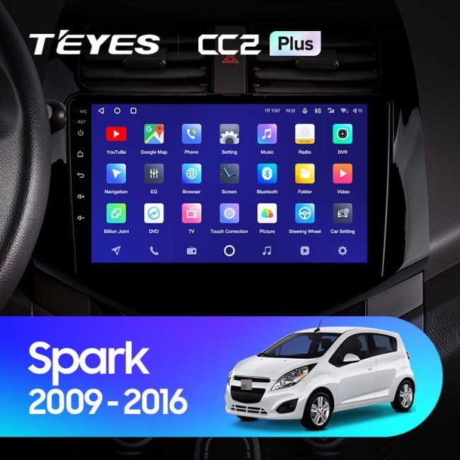 Штатная магнитола Teyes CC2 Plus 6/128 Chevrolet Spark M300 (2009-2016)