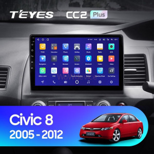 Штатная магнитола Teyes CC2L Plus 2/32 Honda Civic 8 FK FN FD (2005-2012) Правый руль
