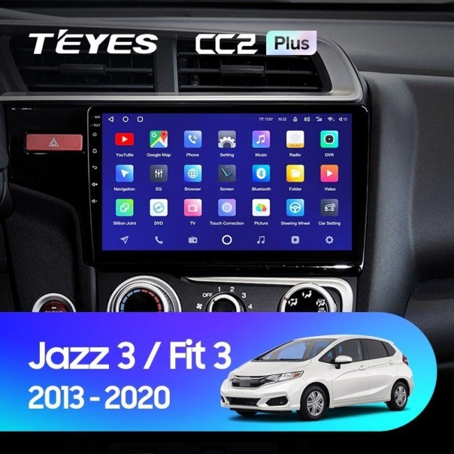 Штатная магнитола Teyes CC2L Plus 1/16 Honda Jazz 3 (2013-2020) Тип-B