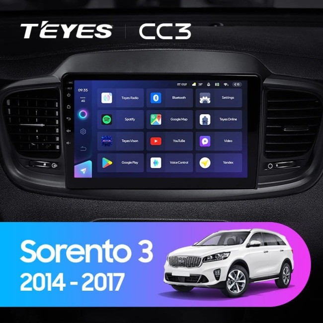 Штатная магнитола Teyes CC3 6/128 Kia Sorento 3 Prime (2014-2017) Тип-B