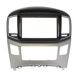 Рамка магнитолы 9.0" (цв.Черный и Серебристый) для HYUNDAI H-1, Starex, i800, iLoad, iMax 2015+