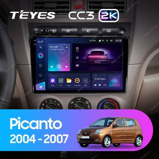 Штатная магнитола Teyes CC3 2K 6/128 Kia Picanto SA Morning (2004-2007)