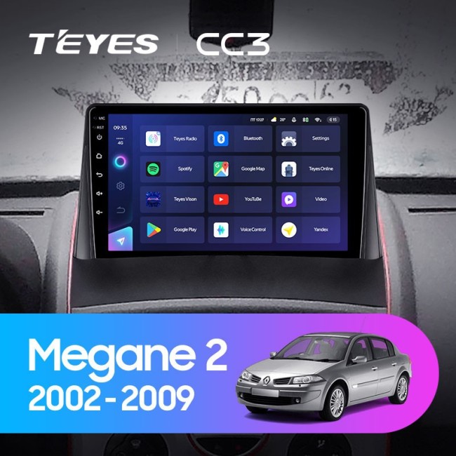 Штатная магнитола Teyes CC3 3/32 Renault Megane 2 (2002-2009)