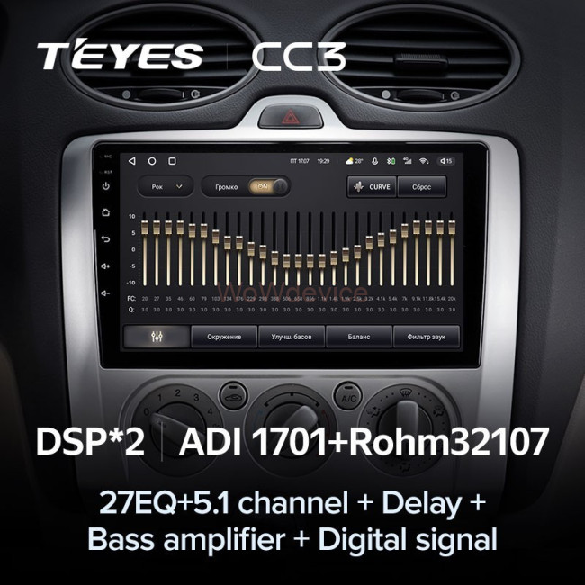 Штатная магнитола Teyes CC3 360 6/128 Ford Focus 2 Mk 2 (2005-2010) F1