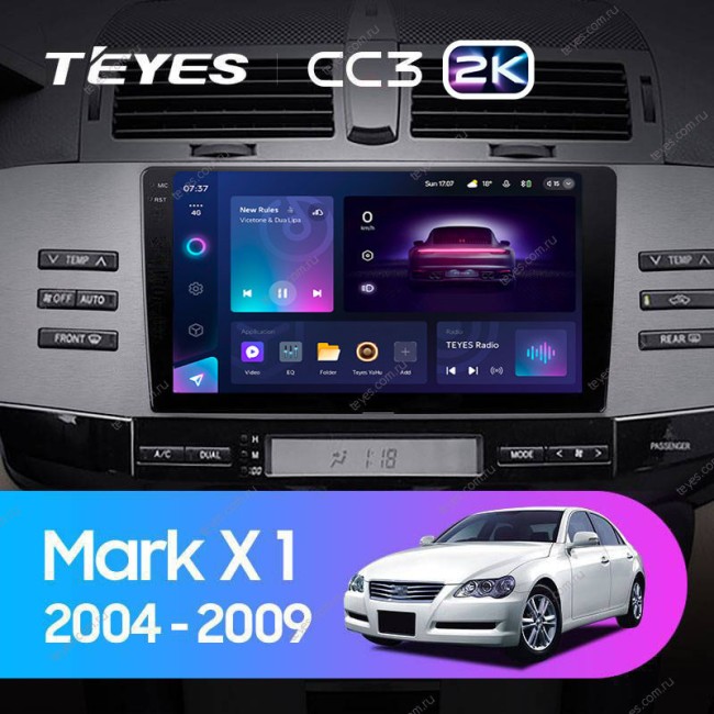 Штатная магнитола Teyes CC3 2K 4/64 Toyota Mark X 1 X120 (2004-2009)
