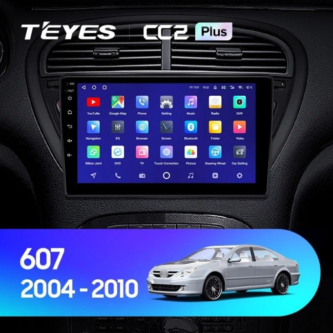Штатная магнитола Teyes CC2 Plus 6/128 Peugeot 607 (2004-2010)
