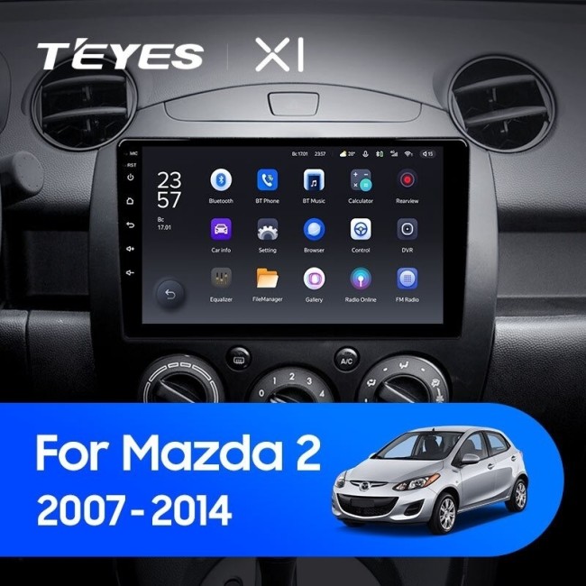 Штатная магнитола Teyes X1 4G 2/32 Mazda 2 DE (2007-2014)