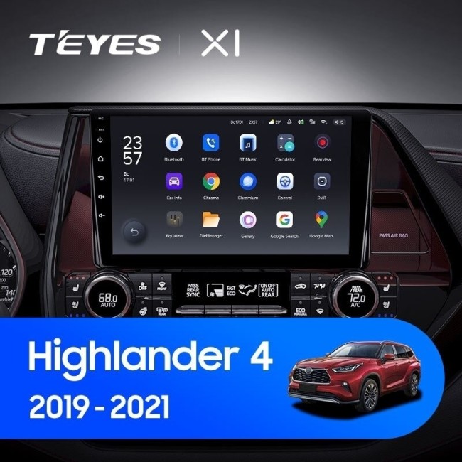 Штатная магнитола Teyes X1 4G 2/32 Toyota Highlander 4 XU70 (2019-2021)