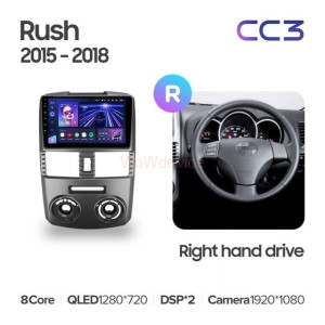 Штатная магнитола Teyes CC3 360 6/128 Toyota Rush (2015-2018) Правый руль