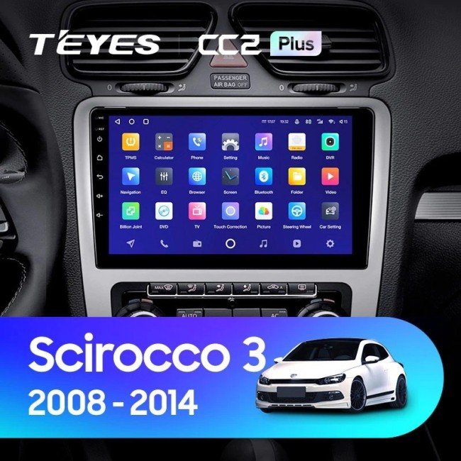 Штатная магнитола Teyes CC2L Plus 1/16 Volkswagen Scirocco 3 (2008-2014) F3 (Серая)