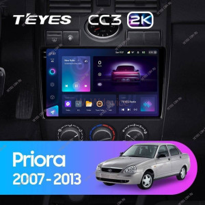 Штатная магнитола Teyes CC3 2K 4/64 LADA Priora 1 (2007-2013) F2 (серебро)