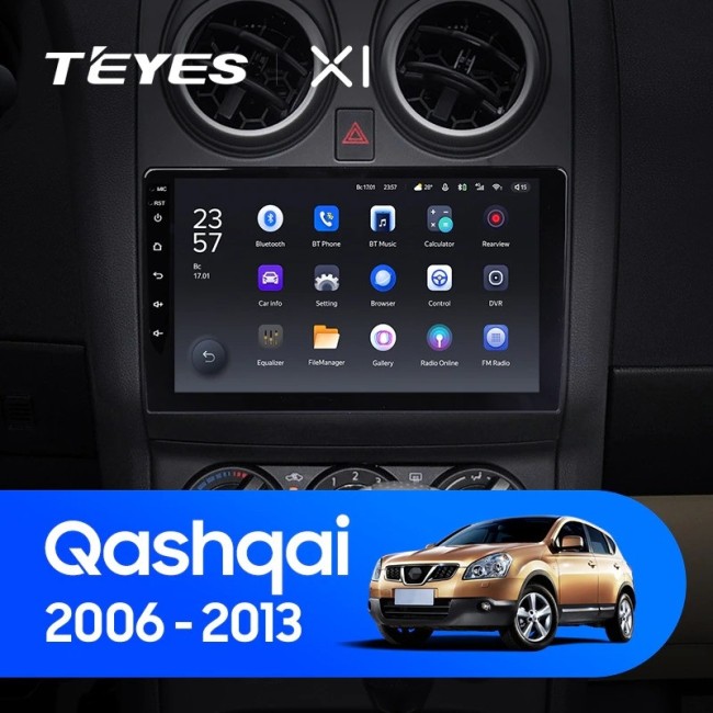 Штатная магнитола Teyes X1 4G 2/32 Nissan Qashqai 1 J10 (2006-2013) F2