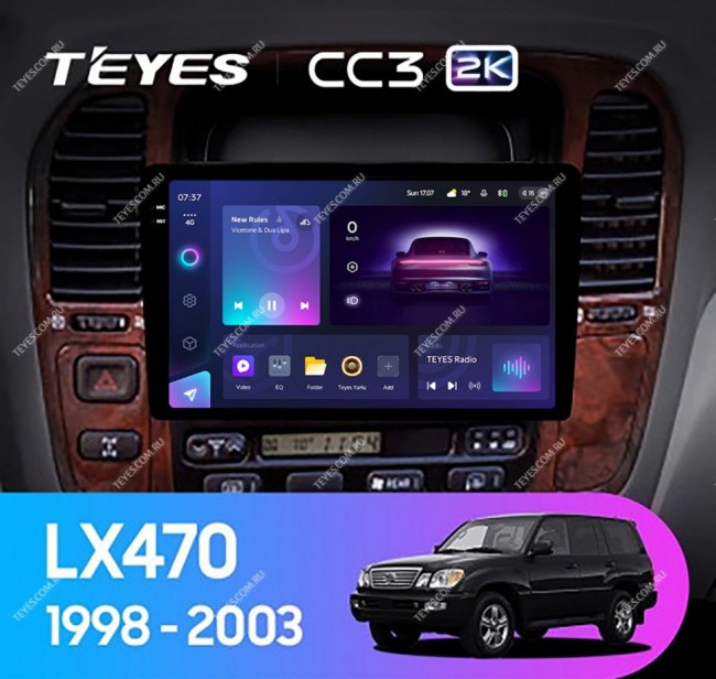Штатная магнитола Teyes CC3 2K 6/128 Lexus LX470 J100 (1998-2003)