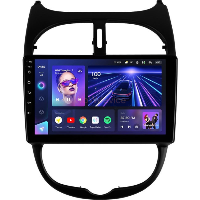 Штатная магнитола Teyes CC3 6/128 Peugeot 206 (1998-2012)