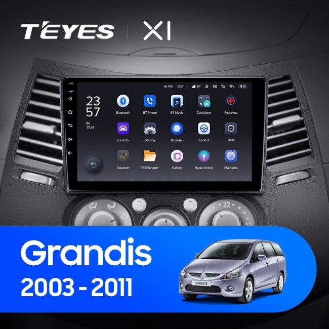 Штатная магнитола Teyes X1 4G 2/32 Mitsubishi Grandis 1 (2003-2011) F2