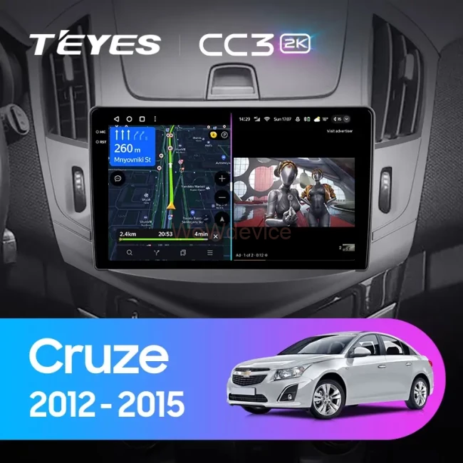 Штатная магнитола Teyes CC3 2K 6/128 Chevrolet Cruze J300 J308 (2012-2015)