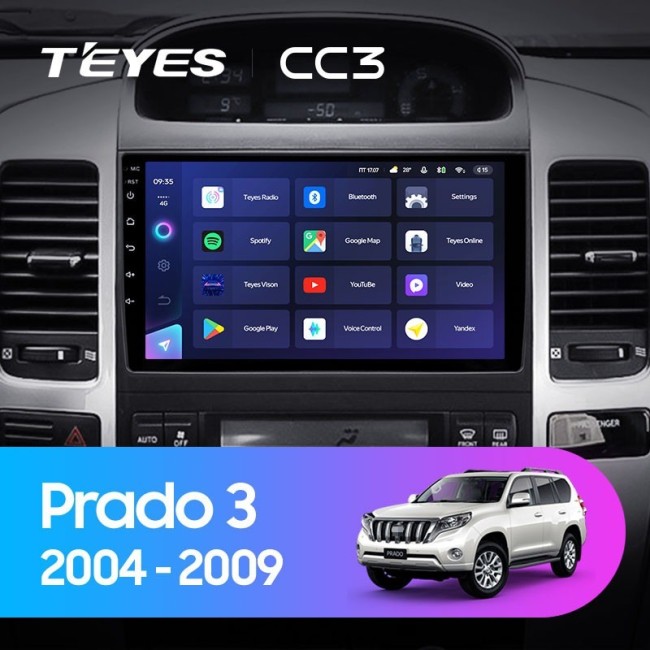 Штатная магнитола Teyes CC3 6/128 Toyota Land Cruiser Prado J120 (2004-2009) Тип-A