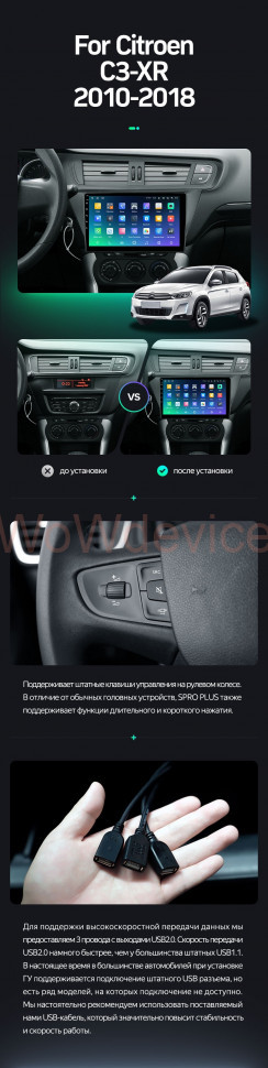 Штатная магнитола Teyes SPRO Plus 4/64 Citroen C3-XR (2010-2018) (F2)