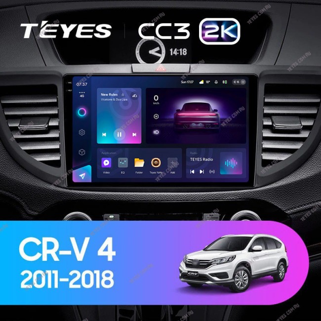 Штатная магнитола Teyes CC3 2K 6/128 Honda CR-V 4 RM RE (2011-2018) 9 дюймов Тип-C