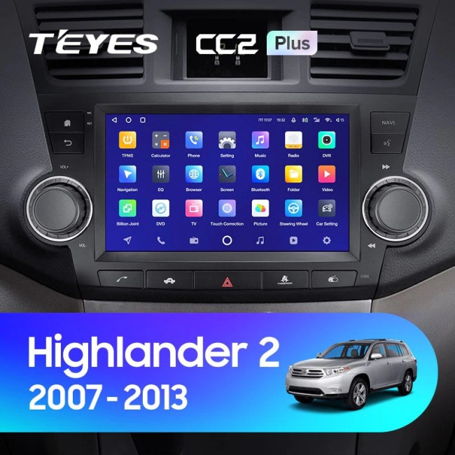 Штатная магнитола Teyes CC2L Plus 2/32 Toyota Highlander 2 XU40 (2007-2013) 9"диагональ