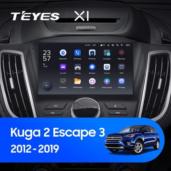 Штатная магнитола Teyes X1 4G 2/32 Ford Kuga 2 (2012-2019) Тип-B