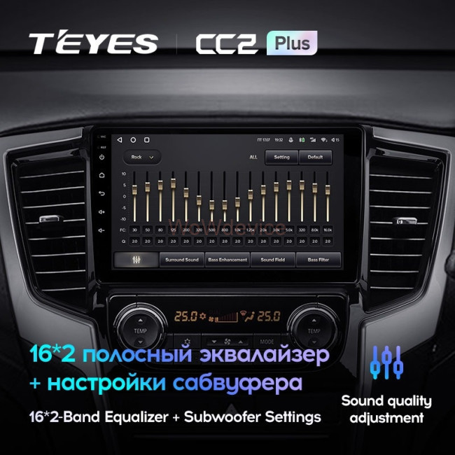 Штатная магнитола Teyes CC2L Plus 1/16 Mitsubishi L200 5 (2018-2020) F2 Левый руль
