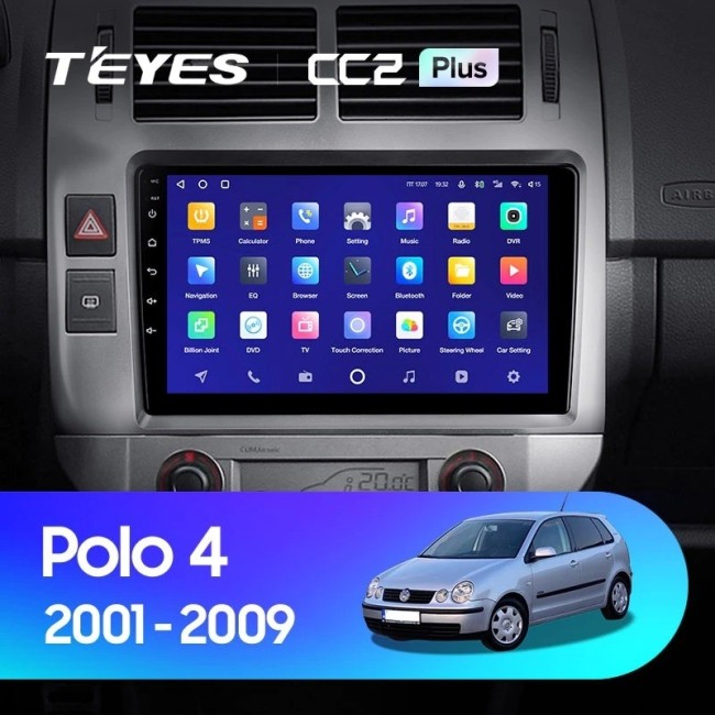 Штатная магнитола Teyes CC2L Plus 1/16 Volkswagen Polo Mk4 (2001-2009) F2