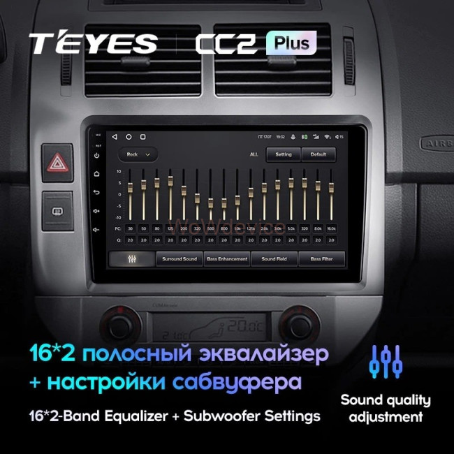 Штатная магнитола Teyes CC2L Plus 1/16 Volkswagen Polo Mk4 (2001-2009) F2