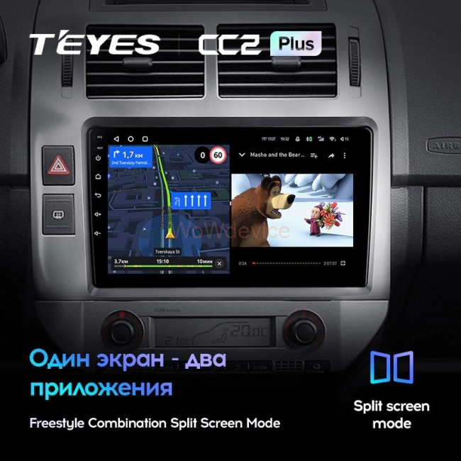 Штатная магнитола Teyes CC2L Plus 1/16 Volkswagen Polo Mk4 (2001-2009) F2