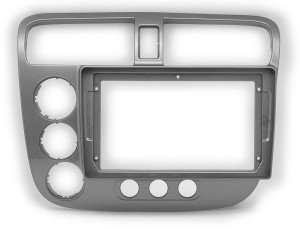 Рамка магнитолы 9.0" (цв.Глянцевое Серебро) для HONDA Civic 2001-2006 Левый руль