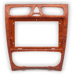 Рамка магнитолы 9.0" (цв.Глянцевый Деревянный) для MERCEDES-BENZ C-klasse (W203) 2000-2004; G-klasse (W463) 1998-2006