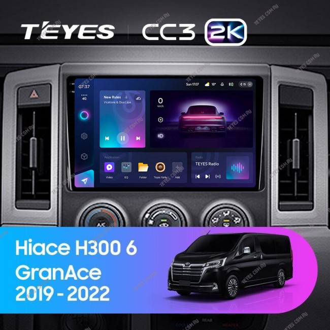 Штатная магнитола Teyes CC3 2K 6/128 Toyota Hiace H300 VI (2019-2022)