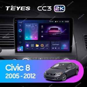 Штатная магнитола Teyes CC3 2K 360 6/128 Honda Civic 8 FK FN FD (2005-2012)