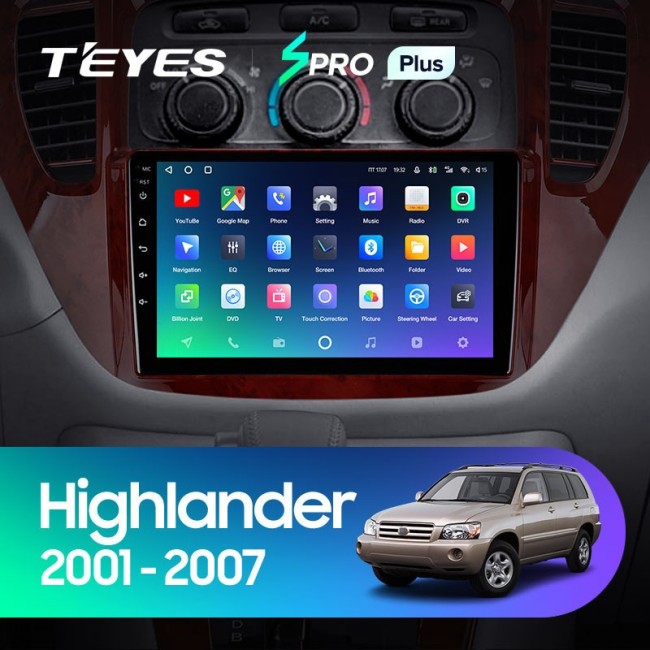 Штатная магнитола Teyes SPRO Plus 6/128 Toyota Highlander 1 XU20 (2001-2007)
