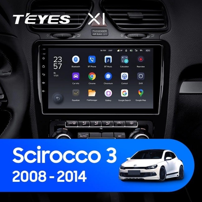 Штатная магнитола Teyes X1 4G 2/32 Volkswagen Scirocco (2008-2015)
