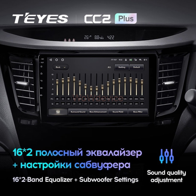 Штатная магнитола Teyes CC2L Plus 1/16 Subaru Outback 4 BR (2009-2014) Правый руль