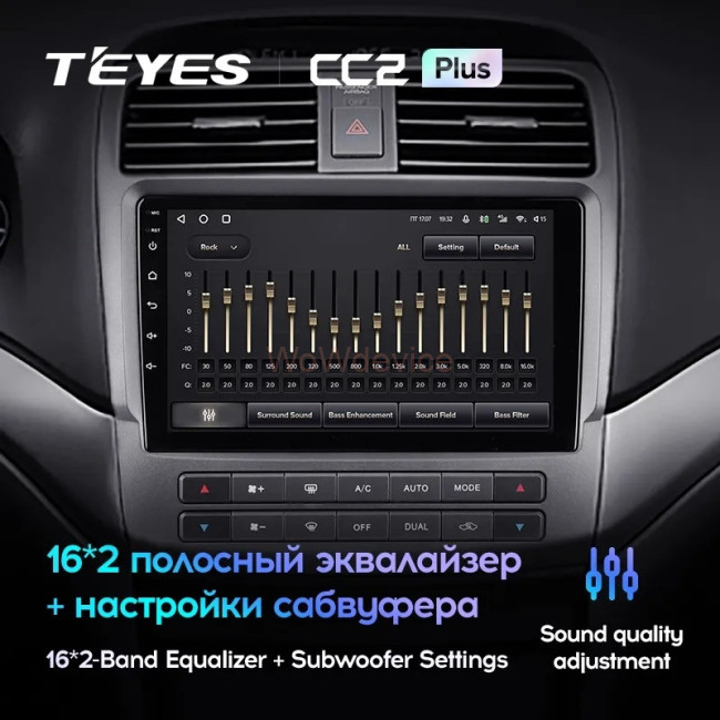 Штатная магнитола Teyes CC2 Plus 6/128 Honda inspire 4 (2003-2007)