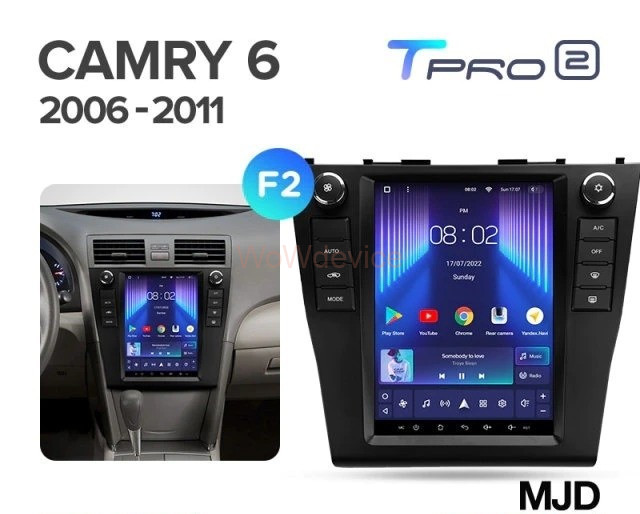 Штатная магнитола Tesla style Teyes TPRO 2 3/32 Toyota Camry 6 XV 40 50 (2006-2011) F2