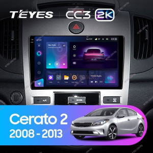 Штатная магнитола Teyes CC3 2K 360 6/128 Kia Cerato 2 TD (2008-2013) F2
