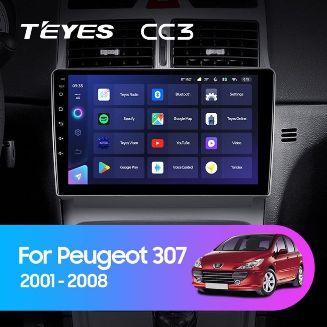 Штатная магнитола Teyes CC3 6/128 Peugeot 307 1 (2001-2008)